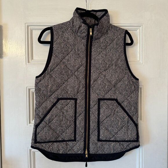 J. Crew Herringbone Excursion Quilted Full Zip Puffer Vest - Picture 7 of 15